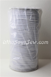 Whole Roll of 250 Metres x Braided Elastic in 0.3cm/3mm. White.