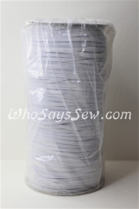 Whole Roll of 250 Metres x Braided Elastic in 0.3cm/3mm. White.