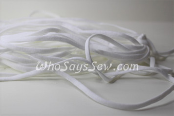 1 Metre of Soft Flat Elastic in 0.4cm/4mm in WHITE for Face Masks.