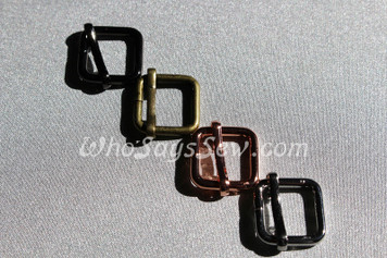 2x 1.5cm(5/8 ") Thick Wire  Adjustable Strap Sliders in 4 Finishes. Tall 1.5cm Height