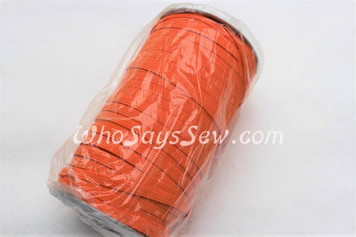 1 Metre of Braided Elastic in 0.6cm/6mm in ORANGE.