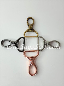 10x V2 Thicker Strap Top-Quality 2.5cm (1") Swivel Snap Hooks in 4 Shiny Nickel-Free finishes.