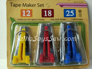 Bias Tape Maker Set- 3 Sizes 12mm, 18mm, 25mm Included