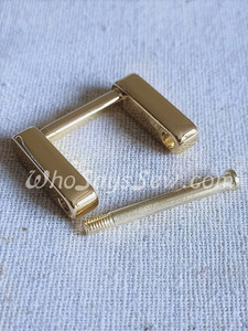 Real Gold 2cm (3/4") Rectangle Rings with a Removeable Screw-In Bar
