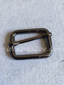 3.2cm(1 1/4") Thick Wire  Adjustable Strap Sliders in Gunmetal. 