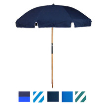 7.5 ft Fiberglass Commercial Grade Beach Umbrella - Wood Pole / Olefin fabric