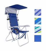 Ultimate Backpack Beach Chair with Canopy, 17" Seat Height, 5 Reclining Pos.