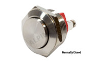 Alpinetech 19mm Normally Closed Momentary Stainless Steel Push Button Switch 1NC