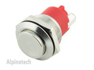 Alpinetech 19mm Waterproof Momentary Stainless Steel Pushbutton Switch Raised Top MP19H