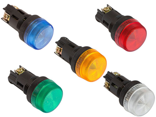 Alpinetech NPL-22 22mm 220V AC LED Pilot Indicator Light Blue
