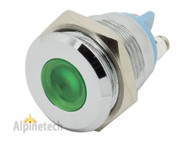 Alpinetech 16mm 5/8" 12V LED Metal Indicator Pilot Custom Dash Light Lamp