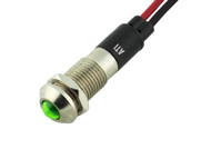Alpinetech 8mm 6V 12V 24V 48V 220V 120V AC/DC LED Metal Indicator Pilot Light Lamp Wire Leads