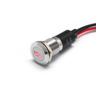 Alpinetech PL12MS 12mm 1/2" 12V LED Metal  Indicator Dash Instrument Panel Light with Symbol  (Oil Pressure Low)