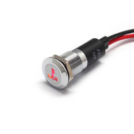 Alpinetech PL12MS 12mm 1/2" 12V LED Metal  Indicator Dash Instrument Panel Light with Symbol  (Temperature Warning)