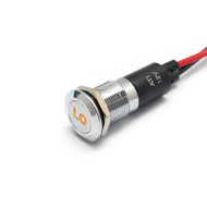 Alpinetech PL12MS 12mm 1/2" 12V LED Metal  Indicator Dash Instrument Panel Light with Symbol  (LO)