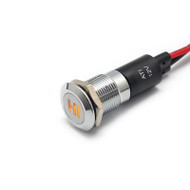 Alpinetech PL12MS 12mm 1/2" 12V LED Metal  Indicator Dash Instrument Panel Light with Symbol  (High)