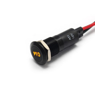 Alpinetech Black Bezel PLB12MS 12mm 1/2" 12V LED Metal  Indicator Dash Instrument Panel Light with Symbol  (PTO)