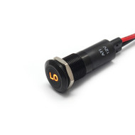 Alpinetech Black Bezel PLB12MS 12mm 1/2" 12V LED Metal  Indicator Dash Instrument Panel Light with Symbol  (LO)