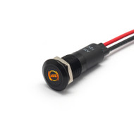 Alpinetech Black Bezel PLB12MS 12mm 1/2" 12V LED Metal  Indicator Dash Instrument Panel Light with Symbol  (ABS Warning)
