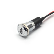 Alpinetech PL12MS 12mm 1/2" 12V LED Metal  Indicator Dash Instrument Panel Light with Symbol  (Seat Belt)