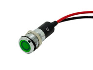 Alpinetech PL12M 12mm 12V 24V 48V 120V AC/DC LED Metal Indicator Pilot Light Lamp Wire Leads