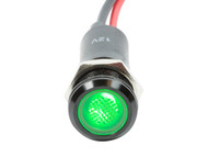 Alpinetech PLB12M Black Bezel 12mm 12V 24V 120V AC/DC LED Metal Indicator Pilot Light Lamp Wire Leads
