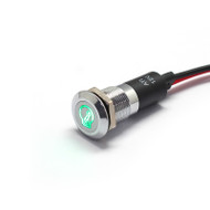 Alpinetech PL12MS 12mm 1/2" 12V LED Metal  Indicator Dash Instrument Panel Light with Symbol  (Compressor)