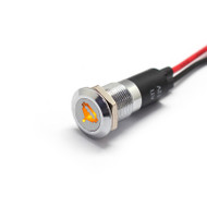 Alpinetech PL12MS 12mm 1/2" 12V LED Metal  Indicator Dash Instrument Panel Light with Symbol  (Fuel Filter)