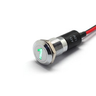 Alpinetech PL12MS 12mm 1/2" 12V LED Metal  Indicator Dash Instrument Panel Light with Symbol  (1)