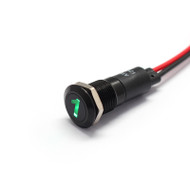 Alpinetech Black Bezel PLB12MS 12mm 1/2" 12V LED Metal  Indicator Dash Instrument Panel Light with Symbol  (1)
