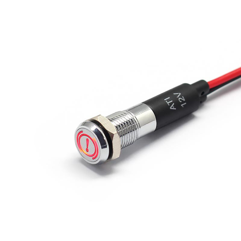 PL8MS 8mm 5/16" 12V LED Metal Indicator Dash Instrument