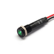 Alpinetech Black Bezel PLB8MS 8mm 5/16" 12V LED Metal  Indicator Dash Instrument Panel Light with Symbol  (Neutral)