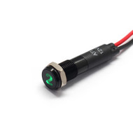 Alpinetech Black Bezel PLB8MS 8mm 5/16" 12V LED Metal  Indicator Dash Instrument Panel Light with Symbol  (2)