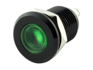 Alpinetech 12mm Black Bezel 1/2" 12V LED Metal Indicator Pilot Dash Light Lamp Screw Terminal