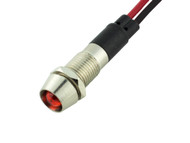 Alpinetech 8mm Red 12V LED Metal Indicator Flashing Light Blinker