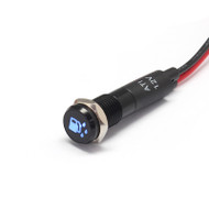 Alpinetech Black Bezel PLB8MS 8mm 5/16" 12V LED Metal  Indicator Dash Instrument Panel Light with Symbol  (Water in Fuel)