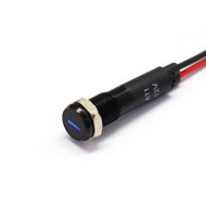 Alpinetech Black Bezel PLB8MS 8mm 5/16" 12V LED Metal  Indicator Dash Instrument Panel Light with Symbol  ( - )