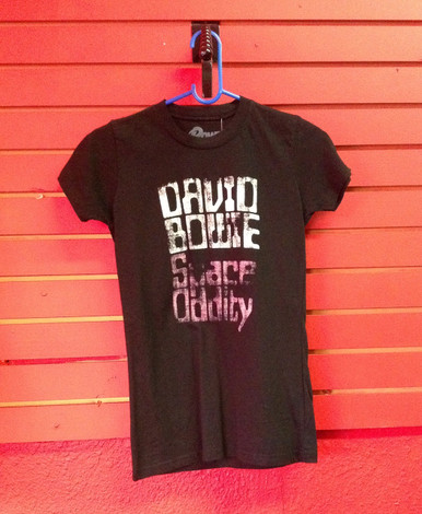 David Bowie Space Oddity T-Shirt in Black - Girls Cut