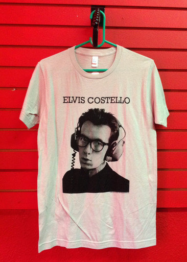 Elvis Costello Headphones T-Shirt in Grey 