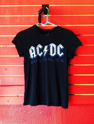AC/DC Back in Black Girls Slim Cut T-Shirt