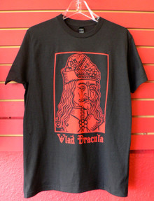 Vlad Dracula Vampyre Woodcut T-Shirt Front