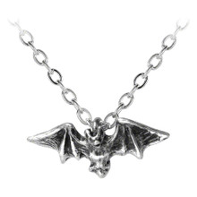 Kiss of the Night Bat Pendant English Pewter Necklace by Alchemy of England