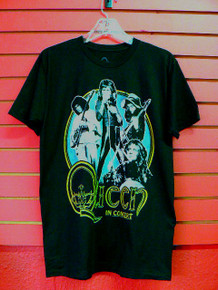 Queen In Concert Vintage 70s Tour Style Print T-Shirt