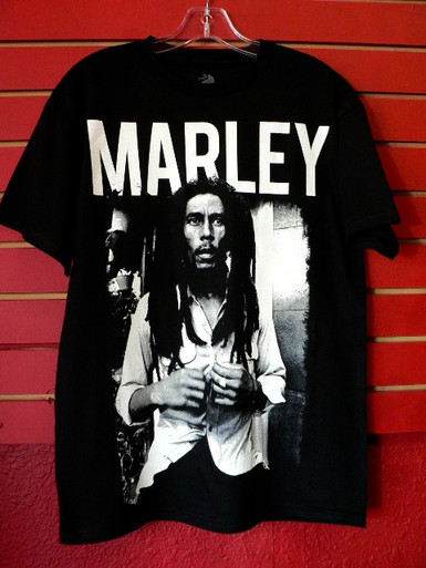 Bob Marley - Marley - Black and White Photo Portrait T-Shirt