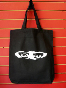 Siouxsie Sioux Peek-A-Boo Eyes Black Cotton Canvas Tote Bag