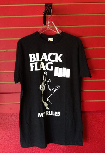 Black Flag My Rules T-Shirt in Black