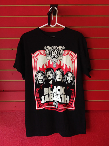 Black Sabbath Flames T-Shirt in Black