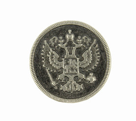 The Two-headed eagle emblem of the Byzantine Empire Nickel Silver Metal Shank Buttons - 17mm - 11/16 inch