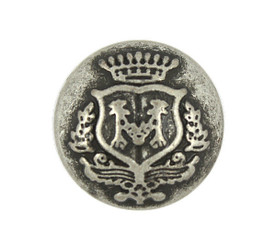 Antique Silver Campus Style Emblem Metal Shank Buttons - 18mm - 11/16 inch