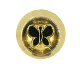 Crystal Enamelled Butterfly Gold Metal Shank Buttons - 18mm - 11/16 inch